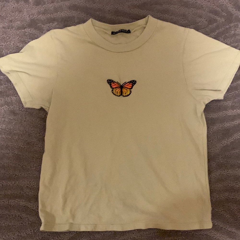 Green butterfly top